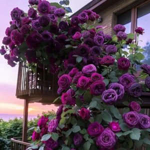 Роза Плетистая Плум Пэшн купить по цене от 610р. в интернет-магазине «Посадика» с доставкой почтой в в Сасовое и по всей России – [изображение №1].